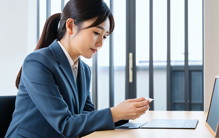 A professional Japanese woman, dressed in a modest business suit, gently examines a meticulously designed product package on a sleek, minimalist desk in a modern Tokyo office bathed in soft natural light. Her expression is thoughtful and appreciative, highlighting the reverence for detail in Japanese culture. The scene conveys a sense of deep understanding of consumer needs. perfect anatomy, correct proportions, natural pose, well-formed hands, proper finger count, safe for work, appropriate content, fully clothed, professional dress, high-quality photography, sharp focus.