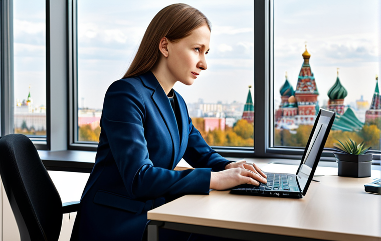 **
"A professional businesswoman in a modest business suit, sitting at a desk in a modern Moscow office, fully clothed, appropriate attire, safe for work, perfect anatomy, natural proportions, professional photography, high quality, family-friendly. The office features a view of the Moscow City skyline. She is working on a laptop, looking confident and engaged."
**