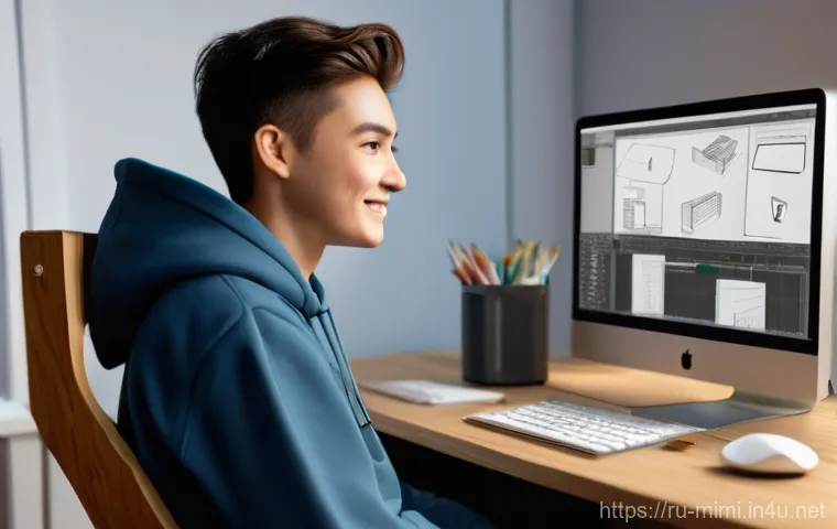 미미의 3D 모델링 과정 - Prompt 1: The Aspiring 3D Artist's First Steps**