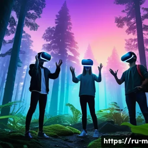 Home 27 미미 테마파크 사례 분석 - **Prompt 1: Immersive VR Adventure in a Bioluminescent Forest**
"A diverse group of three teenag...